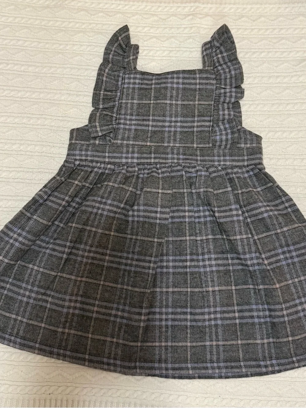 OshKosh B'gosh Gray Plaid Ruffle Strap Dress